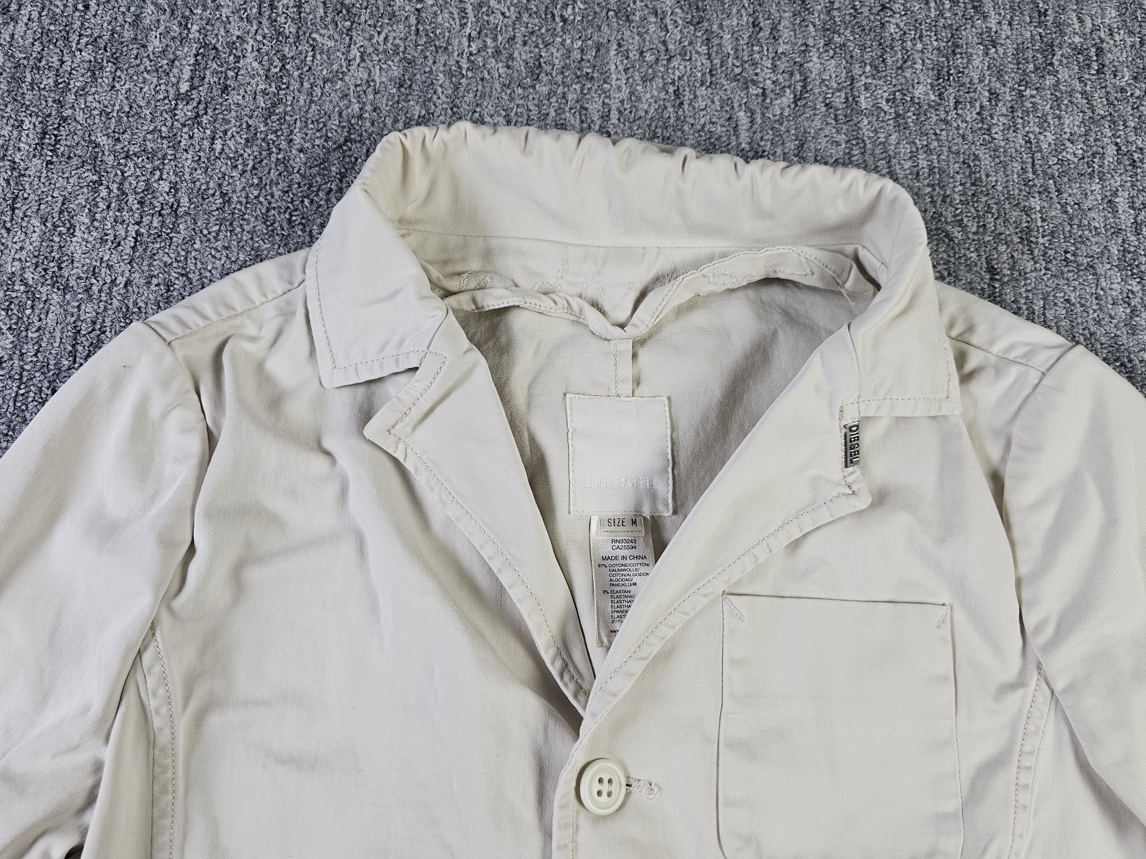 Diesel Diesel Moto Blazer Jacket Cream Distressed Size M / US 6-8 / IT 42-44 - 3 Thumbnail