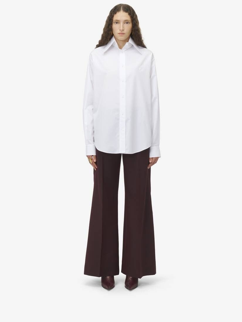 Alexander McQueen o1srvl11e0226 Embroidered Skull Shirt In White Size XL / US 12-14 / IT 48-50 - 3 Thumbnail