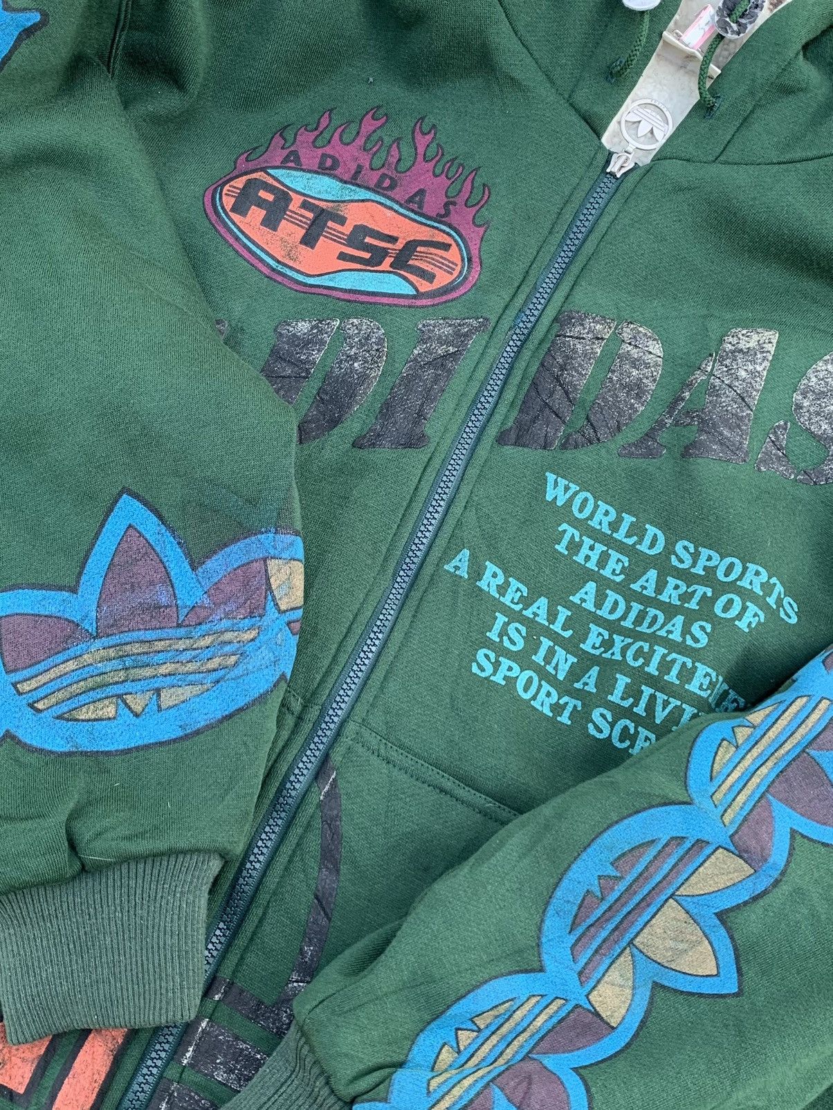 Adidas Vintage 90s Adidas Trefoil Fleece Lined Hoodie Jacket Size US L / EU 52-54 / 3 - 10 Thumbnail