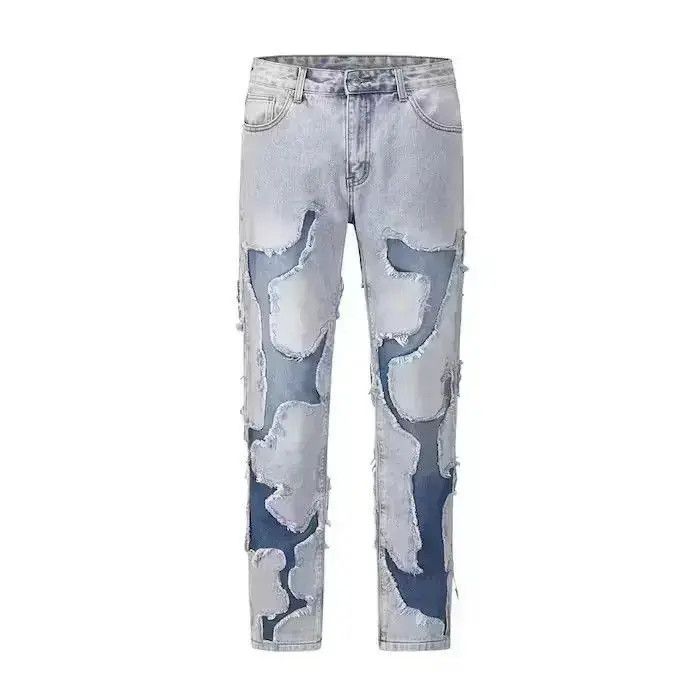 Japanese Brand Blue Patchwork Denim Jeans Size US 32 / EU 48 - 6 Thumbnail