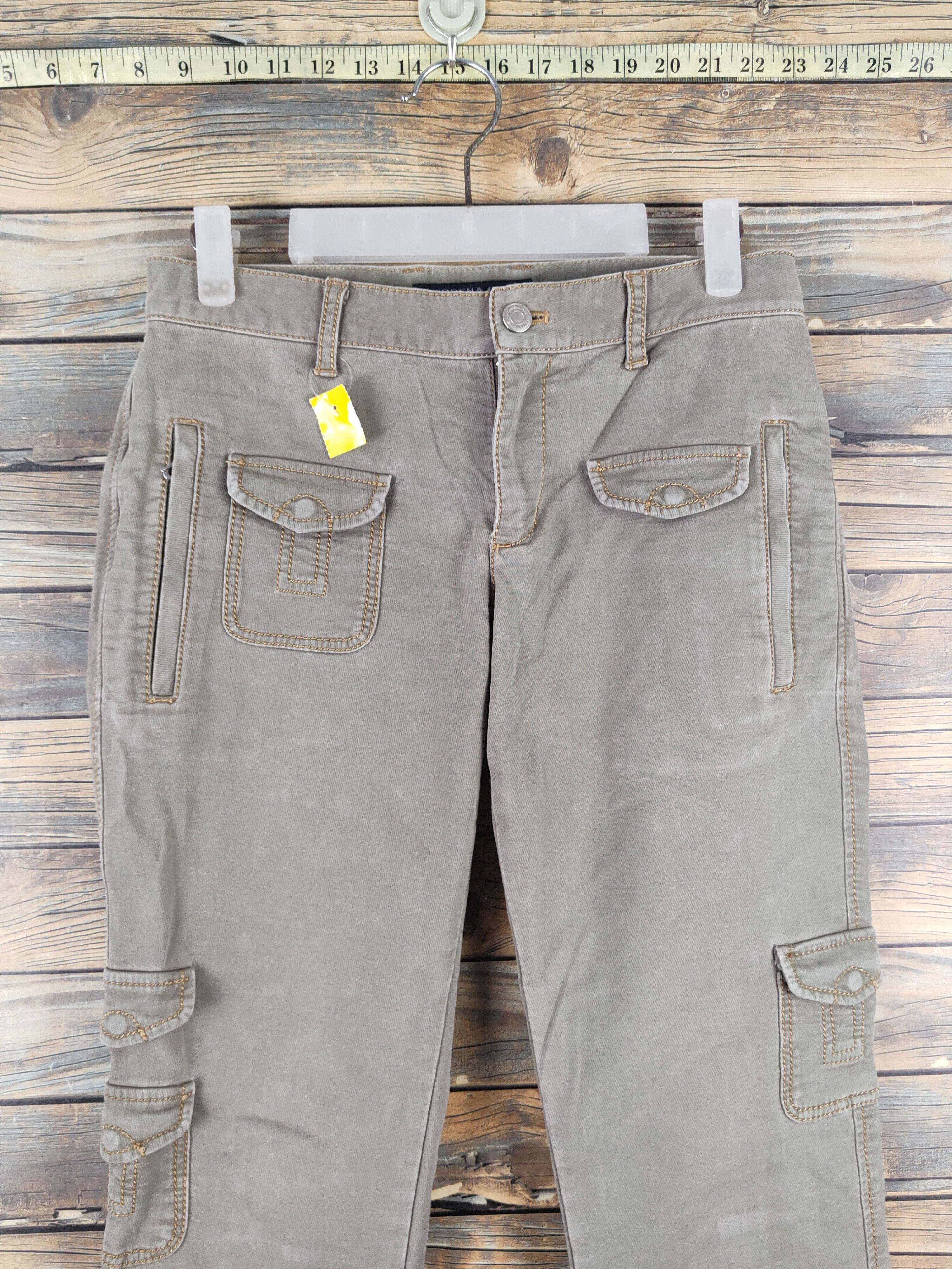 Japanese Brand DL Appena Due Green Faded Multipocket Cargo Pants #2420 Size 27" / US 4 / IT 40 - 2 Thumbnail