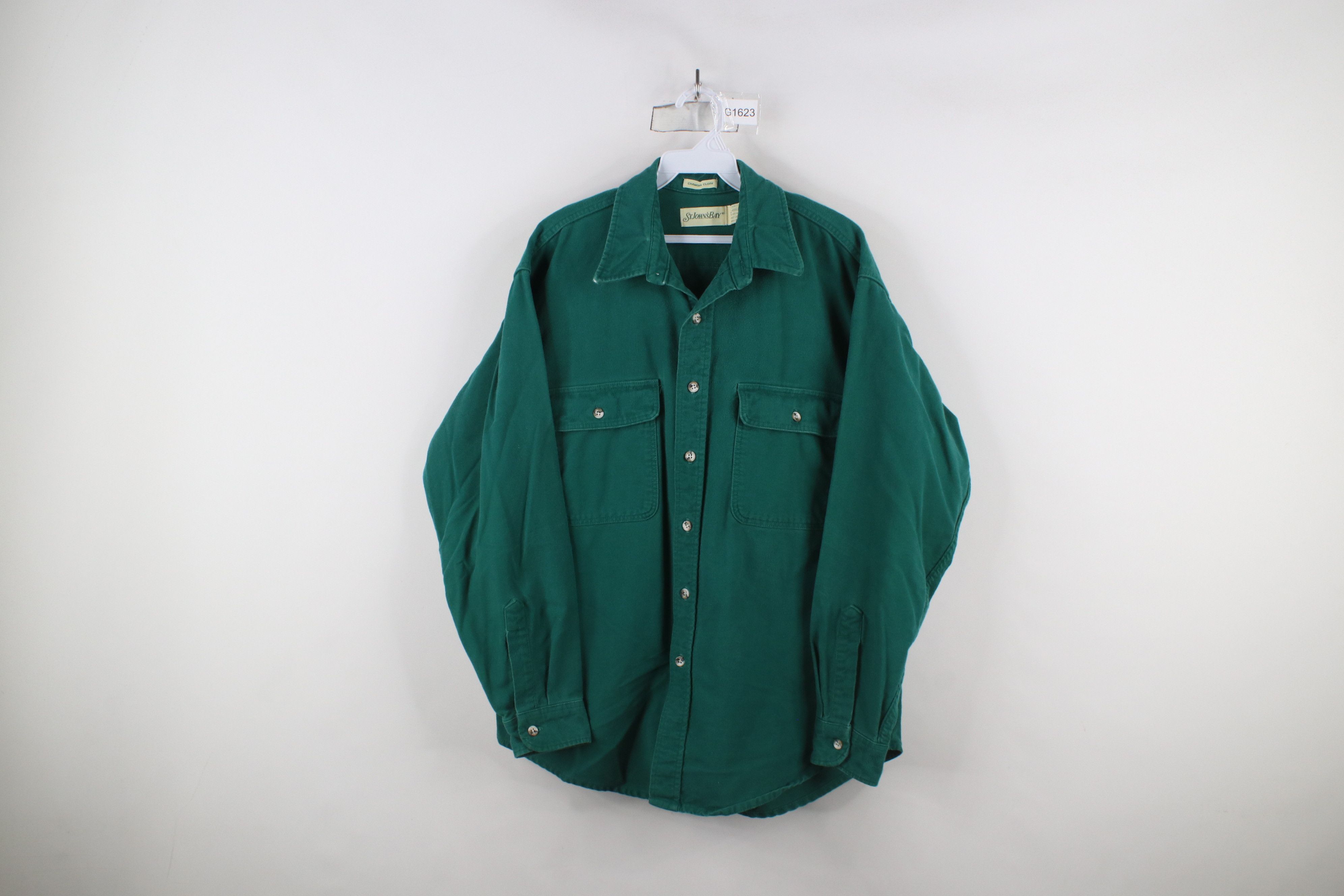Vintage Vintage 70s Streetwear Chamois Cloth Button Shirt Green USA Size US L / EU 52-54 / 3 - 1 Thumbnail