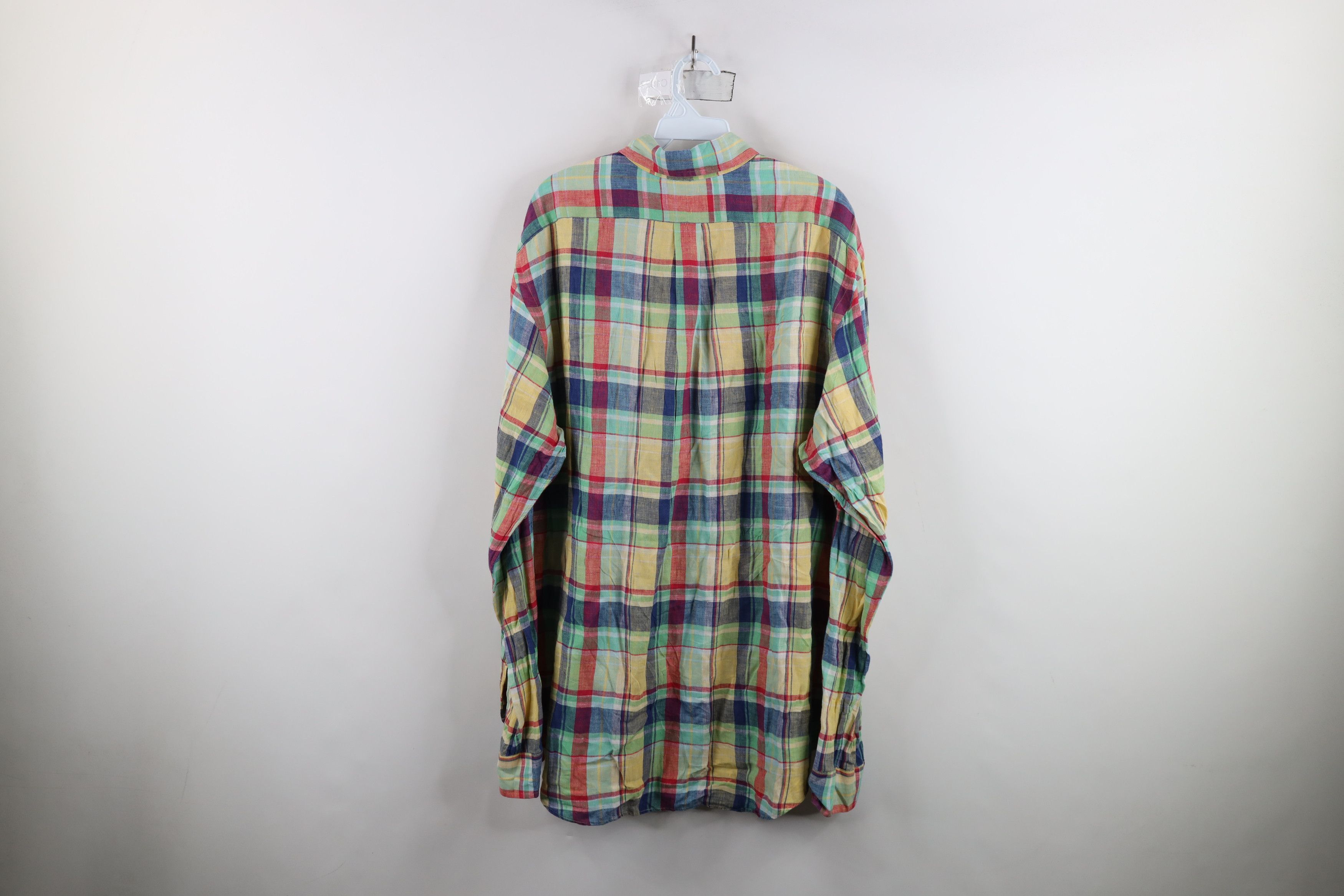 Ralph Lauren × Vintage Vintage 90s Ralph Lauren Rainbow Plaid Button Down Shirt Size US XL / EU 56 / 4 - 10 Thumbnail