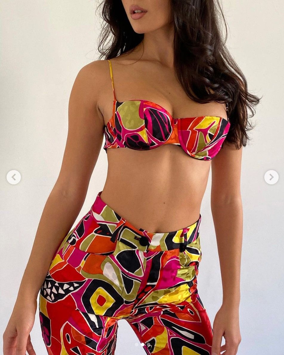 Mirror Palais MIRROR PALAIS Abstract Underwired Silk Balconette Bra Top Size S / US 4 / IT 40 - 3 Thumbnail