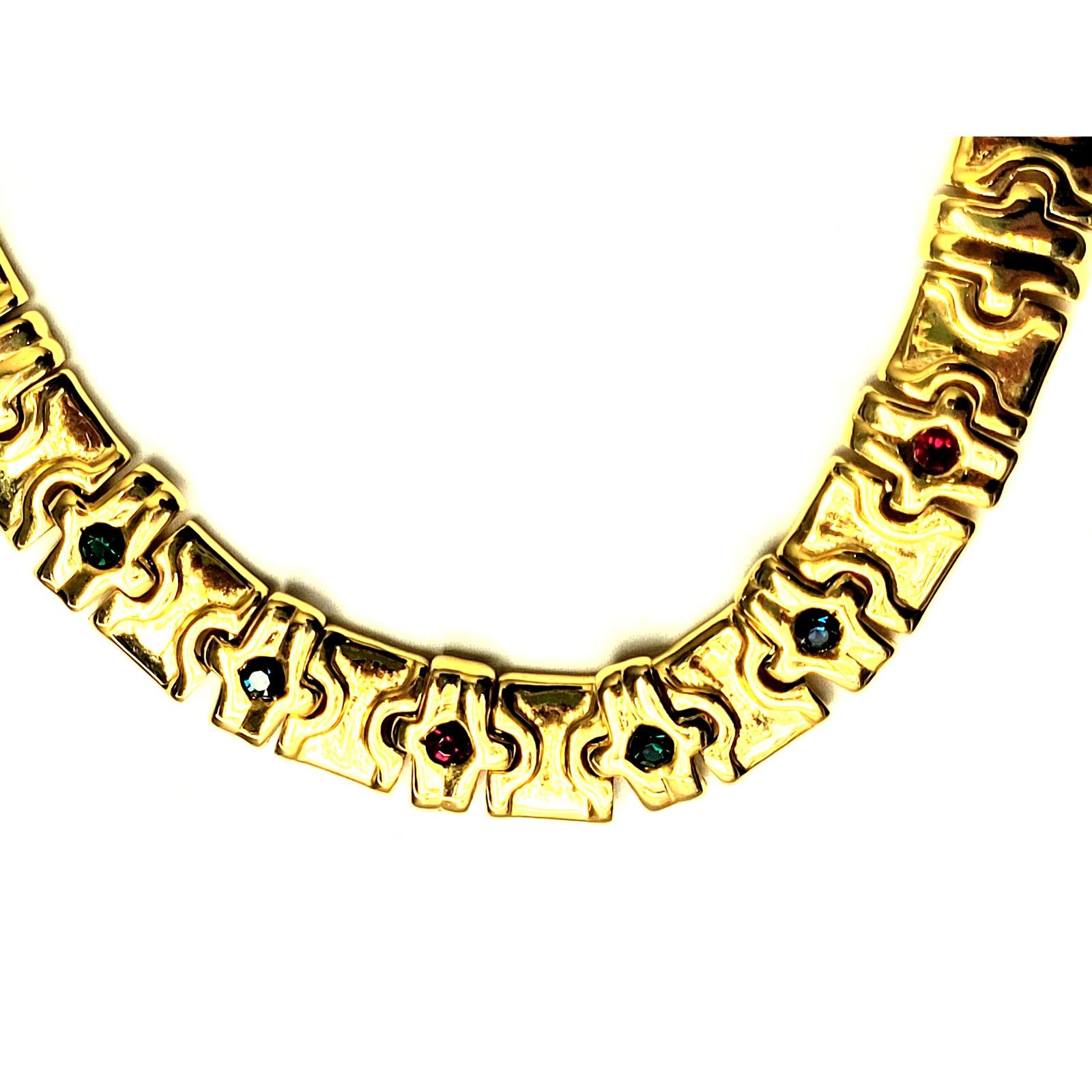 & Other Stories VTG Statement Collar Necklace – Gold-Tone Multi-Color Jewels Size ONE SIZE - 5 Thumbnail