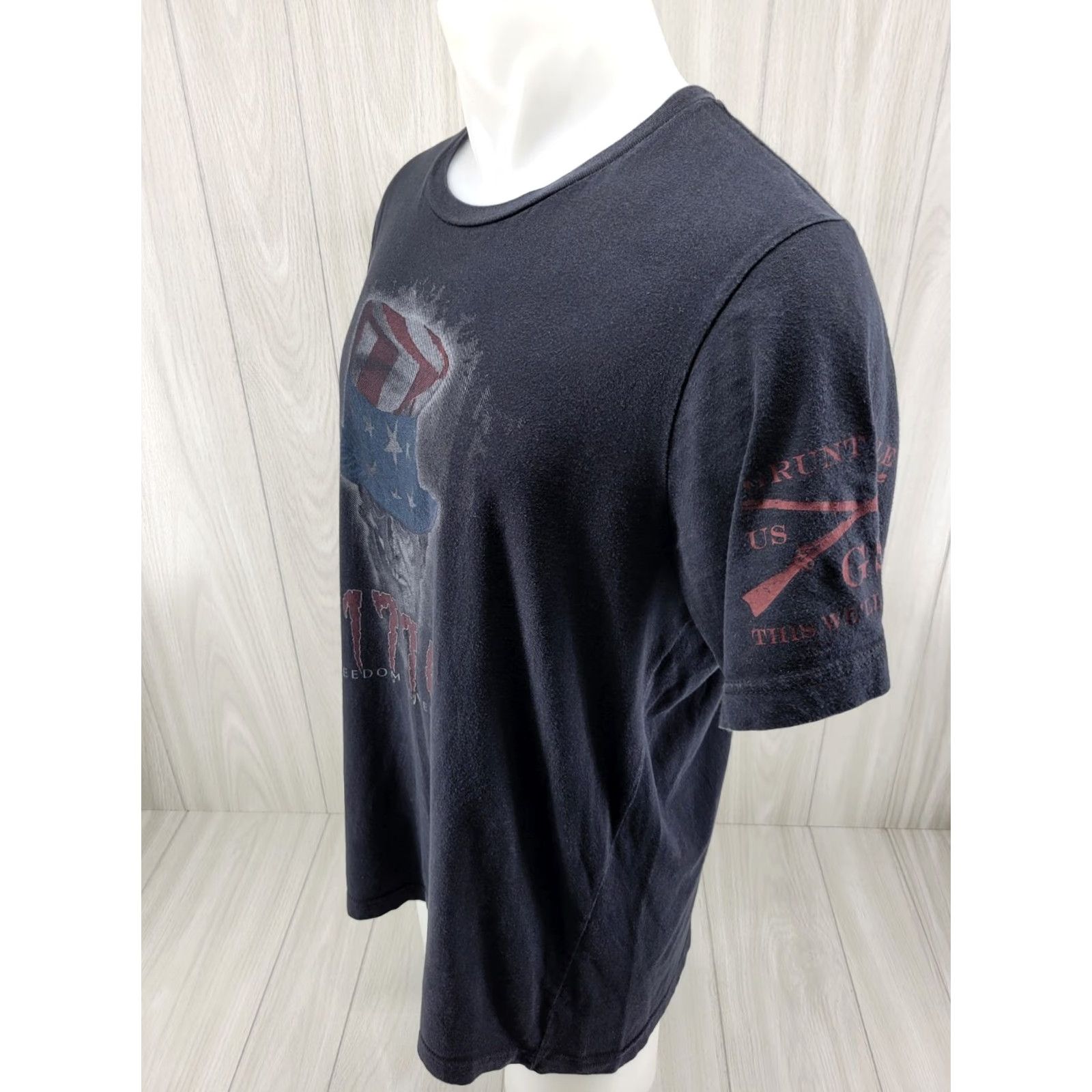 Vintage VINTAGE Grunt Style Uncle Sam Patriotic American Freedom Never Dies 1776 T Shirt Mens XL Black Size US XL / EU 56 / 4 - 4 Thumbnail