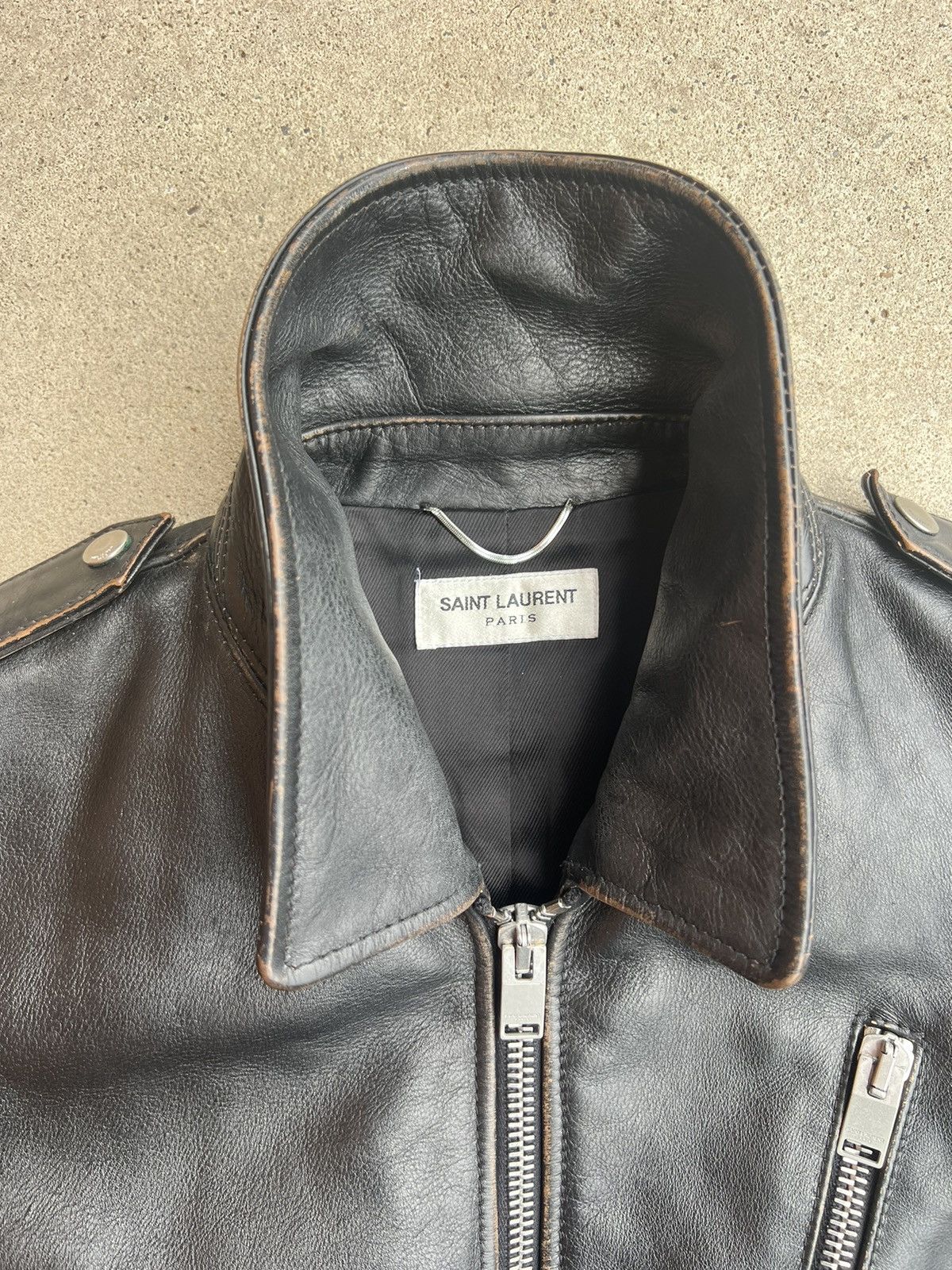 Hedi Slimane × Saint Laurent Paris Saint Laurent Paris Leather Jacket by Hedi Slimane Size US S / EU 44-46 / 1 - 5 Thumbnail