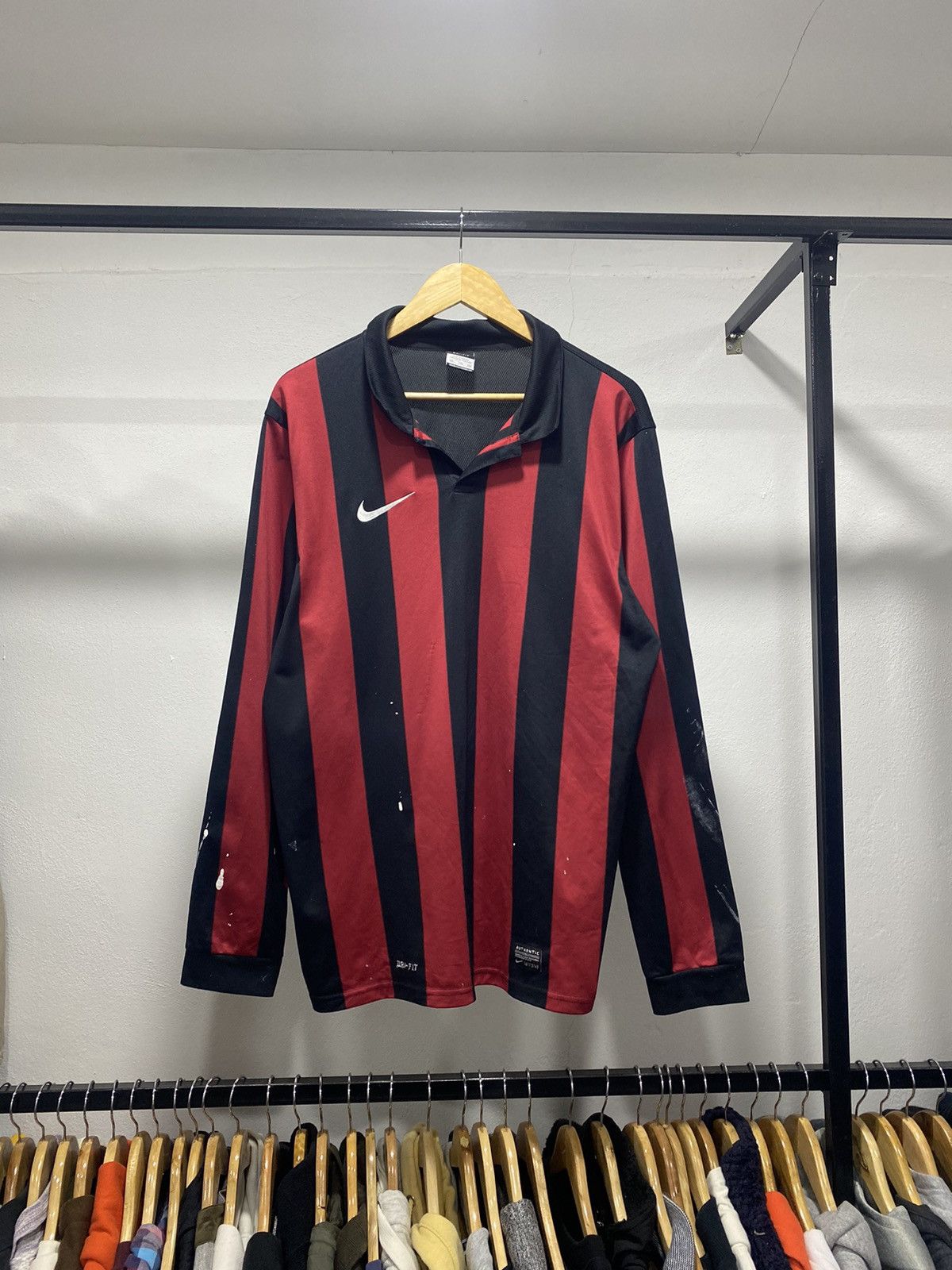 Sick☠️ Nike AC Milan Paint Bloke Core Jersey Collar Polo