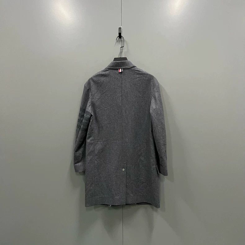 Thom Browne Thom Browne Grey striped wool coat 2506-Nextarrow Size XS / US 0-2 / IT 36-38 - 2 Thumbnail