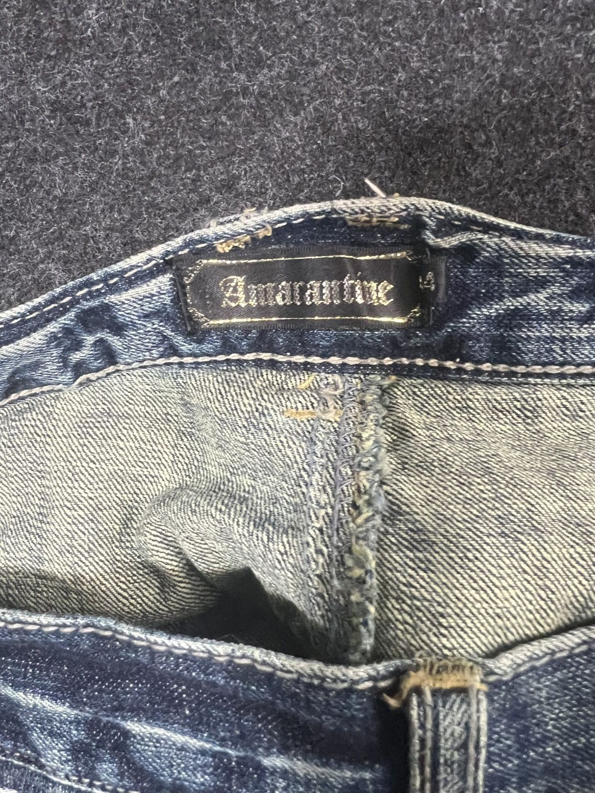 Tornado Mart Double Waist Whiskered Lightning Fade Amarantine Jeans Size US 34 / EU 50 - 6 Thumbnail