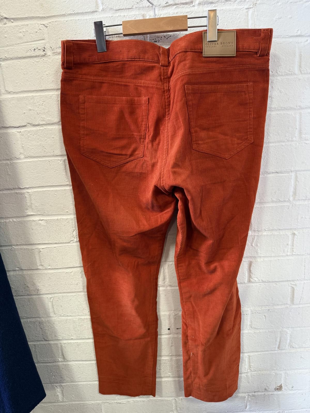 Unknown London Men's Rust Orange Corduroy Pants Size US 38 / EU 54 - 3 Thumbnail