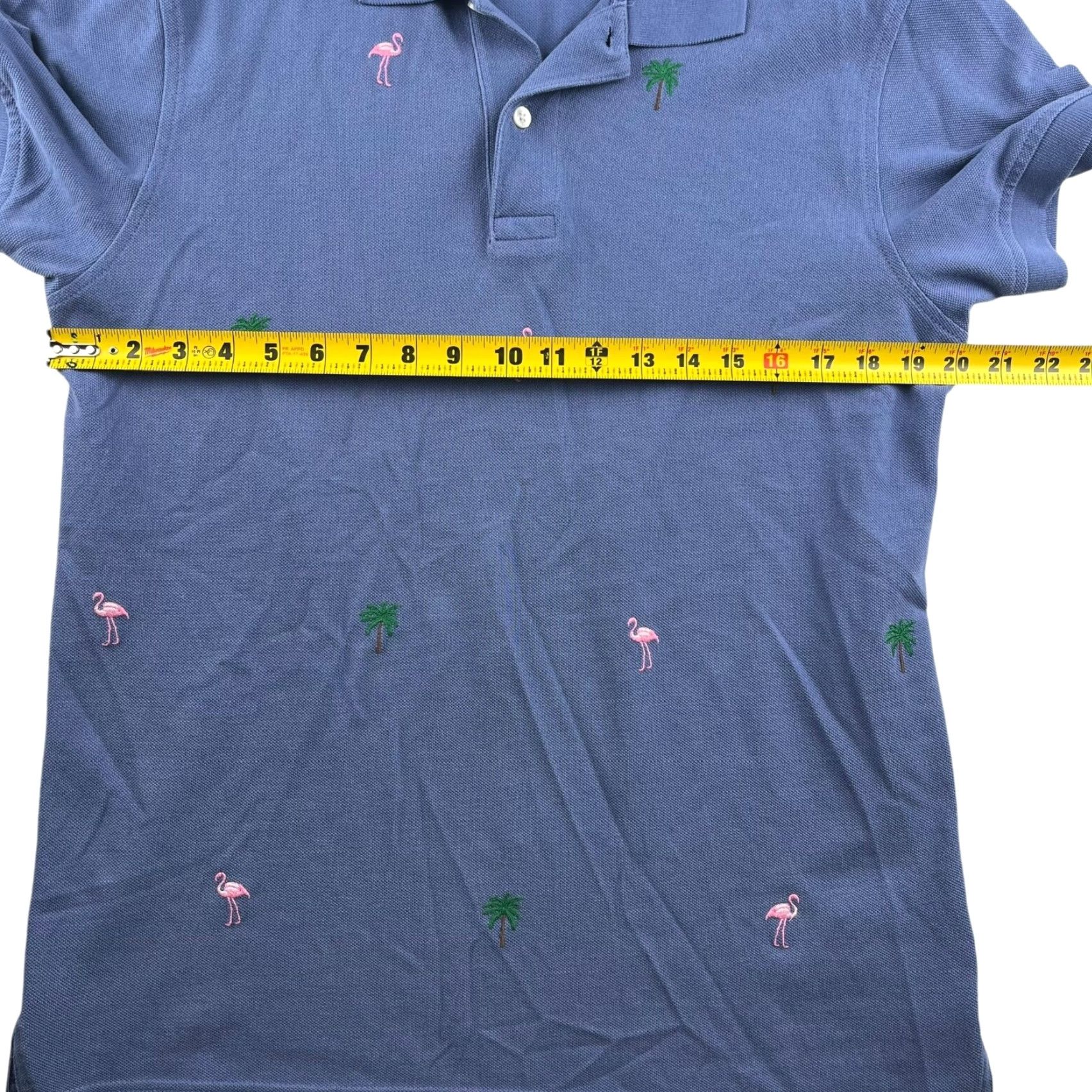 Brooks Brothers Brooks Brothers Men's Polo Shirt Blue L Cotton Embroidered Flamingos Palm Trees Beach Tropical Shirt Polo Mens Blue L Size US L / EU 52-54 / 3 - 5 Thumbnail