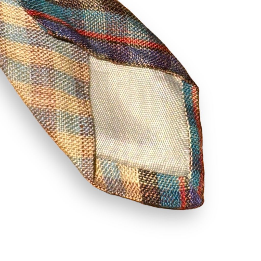 Missoni Missoni Multicolored Check Handmade in Italy 100% Linen Tie Size ONE SIZE - 5 Thumbnail