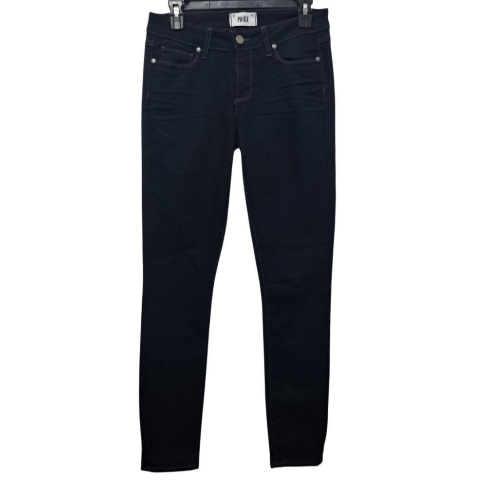 Paige Paige Peg Super Skinny Mid Rise Dark Wash Vertigo Size 28 Size 28" / US 6 / IT 42 - 1 Thumbnail