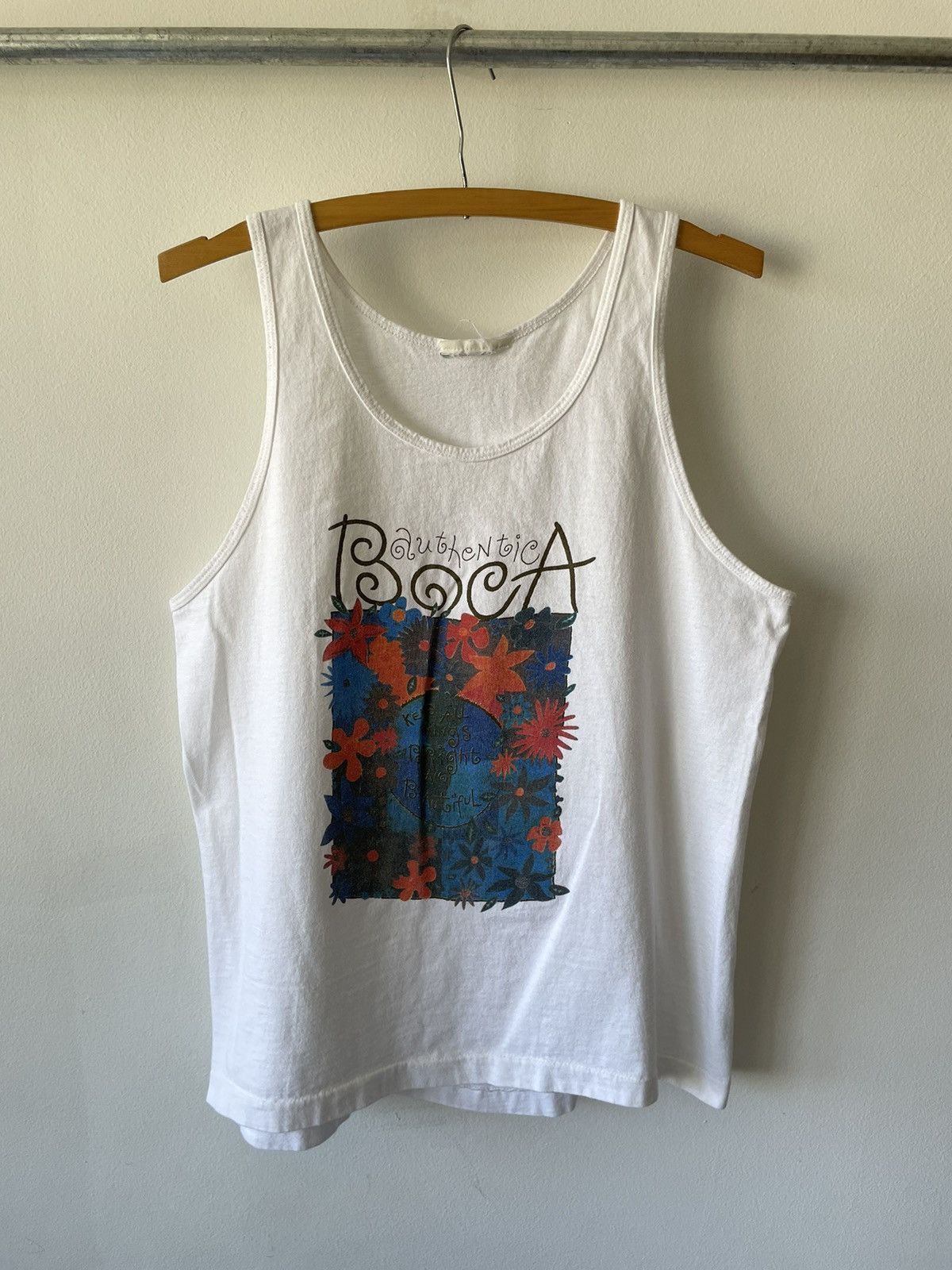 Vintage Vintage 90s BOCA Flowers Nature Tank top Size US S / EU 44-46 / 1 - 1 Thumbnail