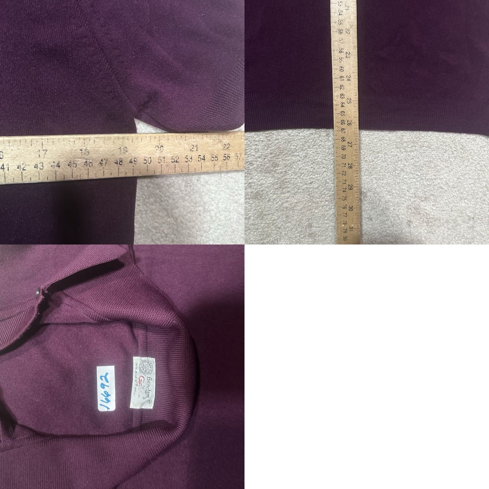 Vintage VINTAGE Ban Lon Polo Shirt Mens M Purple 60s Embroidered Mad Men Polo Rugby Short Sleeve Art Deco 1960s Original US Size US M / EU 48-50 / 2 - 8 Thumbnail