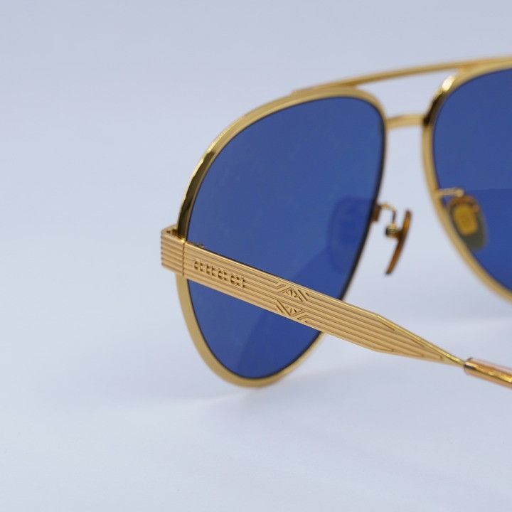 Gucci Gucci GG1513S 005 Sunglasses Gold Aviator Frame, Blue Size ONE SIZE - 8 Thumbnail