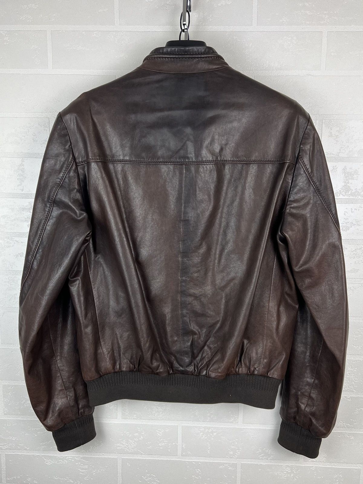 Prada PRADA MILANO Jacket Leather Bomber Lambskin Brown Men's Size US M / EU 48-50 / 2 - 18 Thumbnail