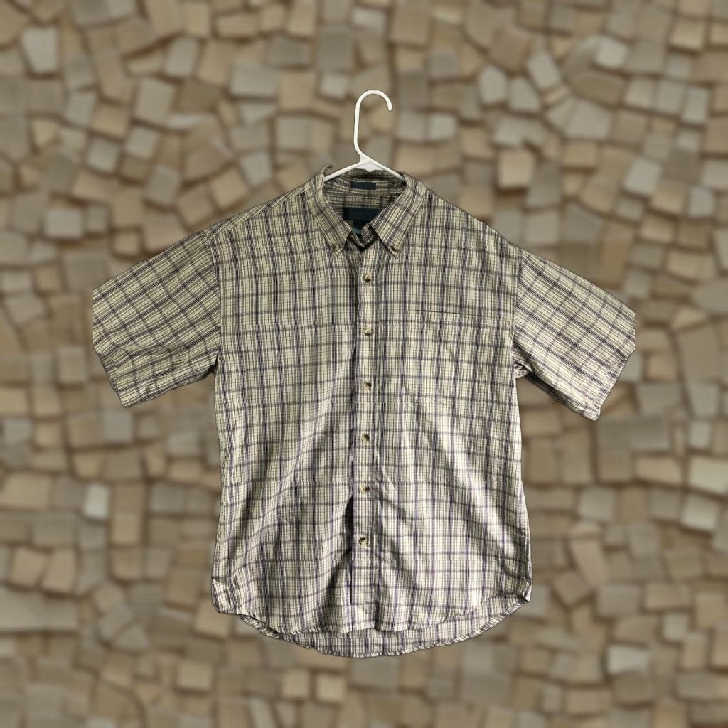 Vintage Northcrest Beige Plaid Short Sleeve Button-Down Shirt Mens M Size US M / EU 48-50 / 2 - 1 Thumbnail