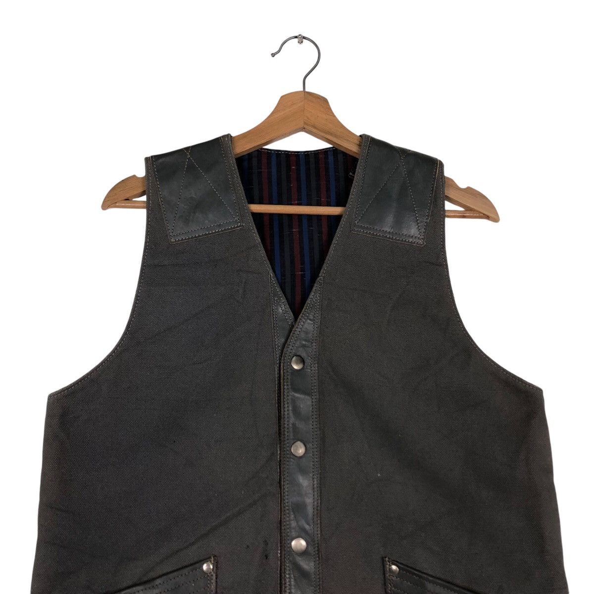 Japanese Brand × Vintage 📌Vintage Waist Coats Vest Duck Canvas Blanket Tartan Size US M / EU 48-50 / 2 - 4 Thumbnail