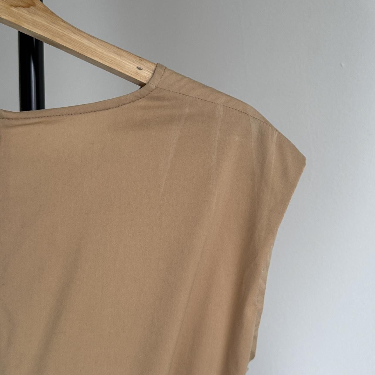 Jil Sander JIL SANDER VINTAGE tan dress with black belt. Size M / US 6-8 / IT 42-44 - 6 Thumbnail