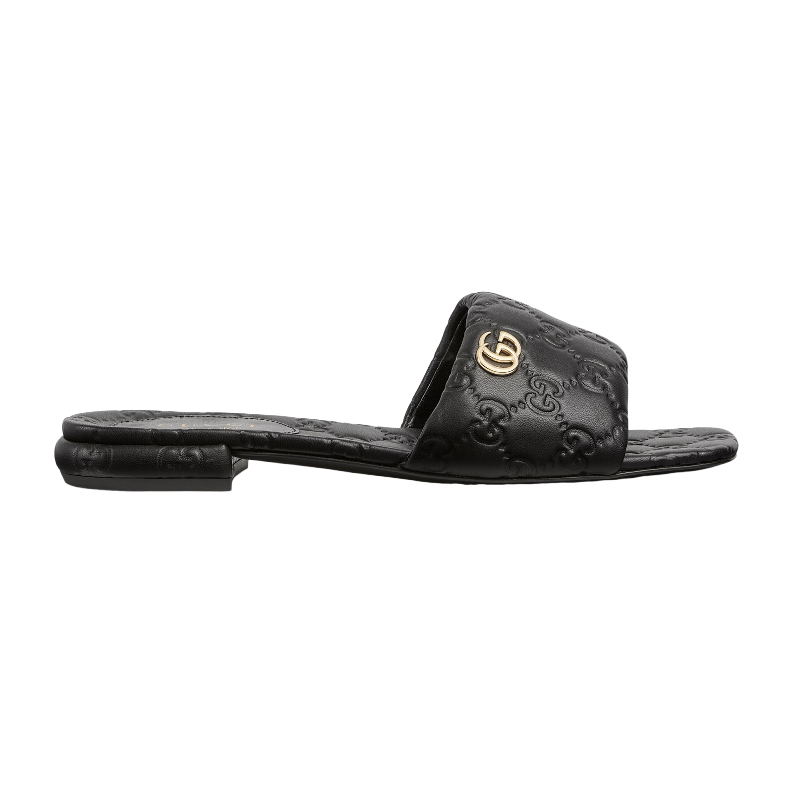 Gucci GUCCI Double G Black Leather Slide Sandals New Authentic Size US 11 / IT 41 - 1 Thumbnail