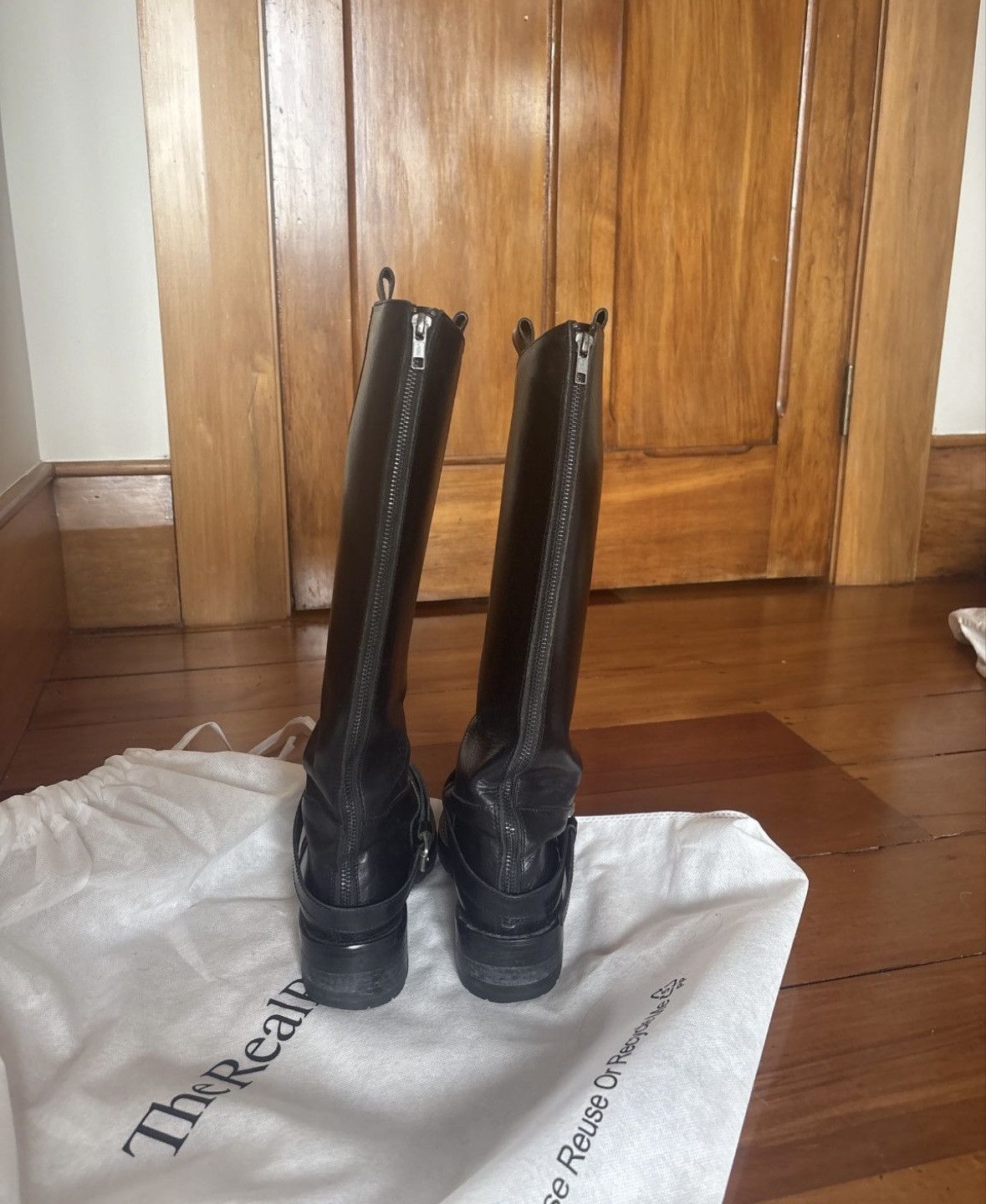 Ann Demeulemeester Ann Demeulemeester Leather Riding Boots Size US 8 / IT 38 - 8 Thumbnail