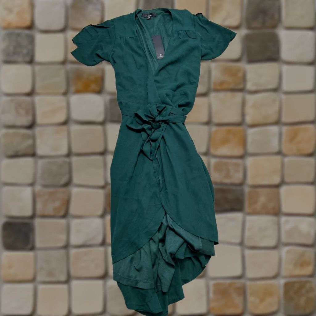 Lulus Lulus Rise To The Occasion Emerald Midi Wrap Dress Womens XXS Green Surplice New Size XXS / US 00 / IT 34 - 1 Thumbnail