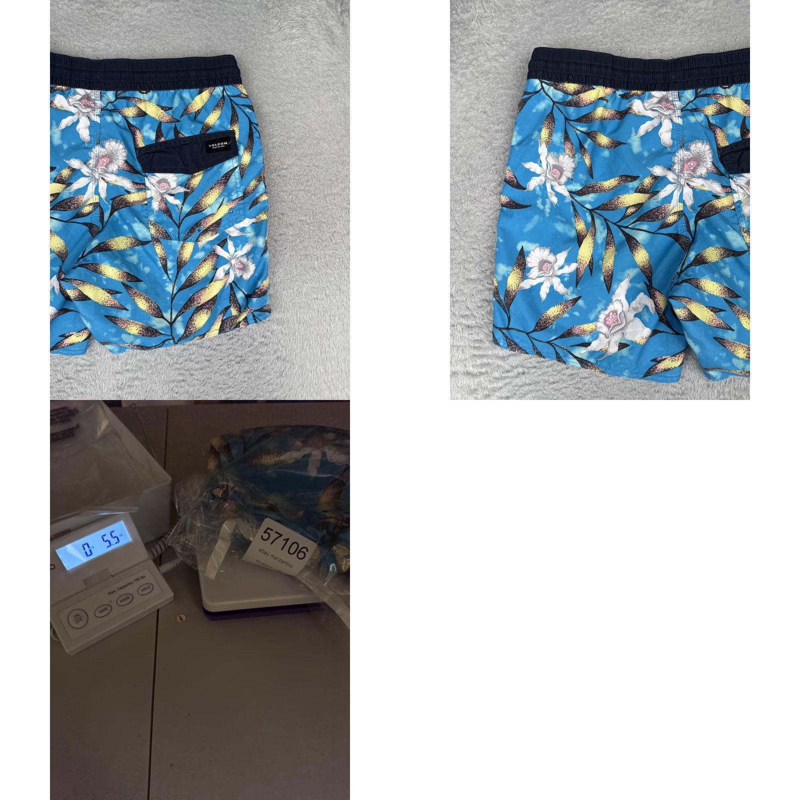 Volcom Volcom Shorts Mens S Blue Floral 6 Inseam Quick Dry Beach Swim Gym Elastic Drawstring Pockets Tropical 90s? Size US 29 - 9 Thumbnail