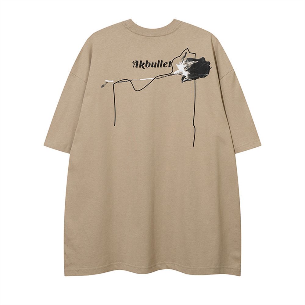 Japanese Brand × Vintage Khaki Rose Print Vintage Casual T-shirt for Men Size US L / EU 52-54 / 3 - 2 Thumbnail