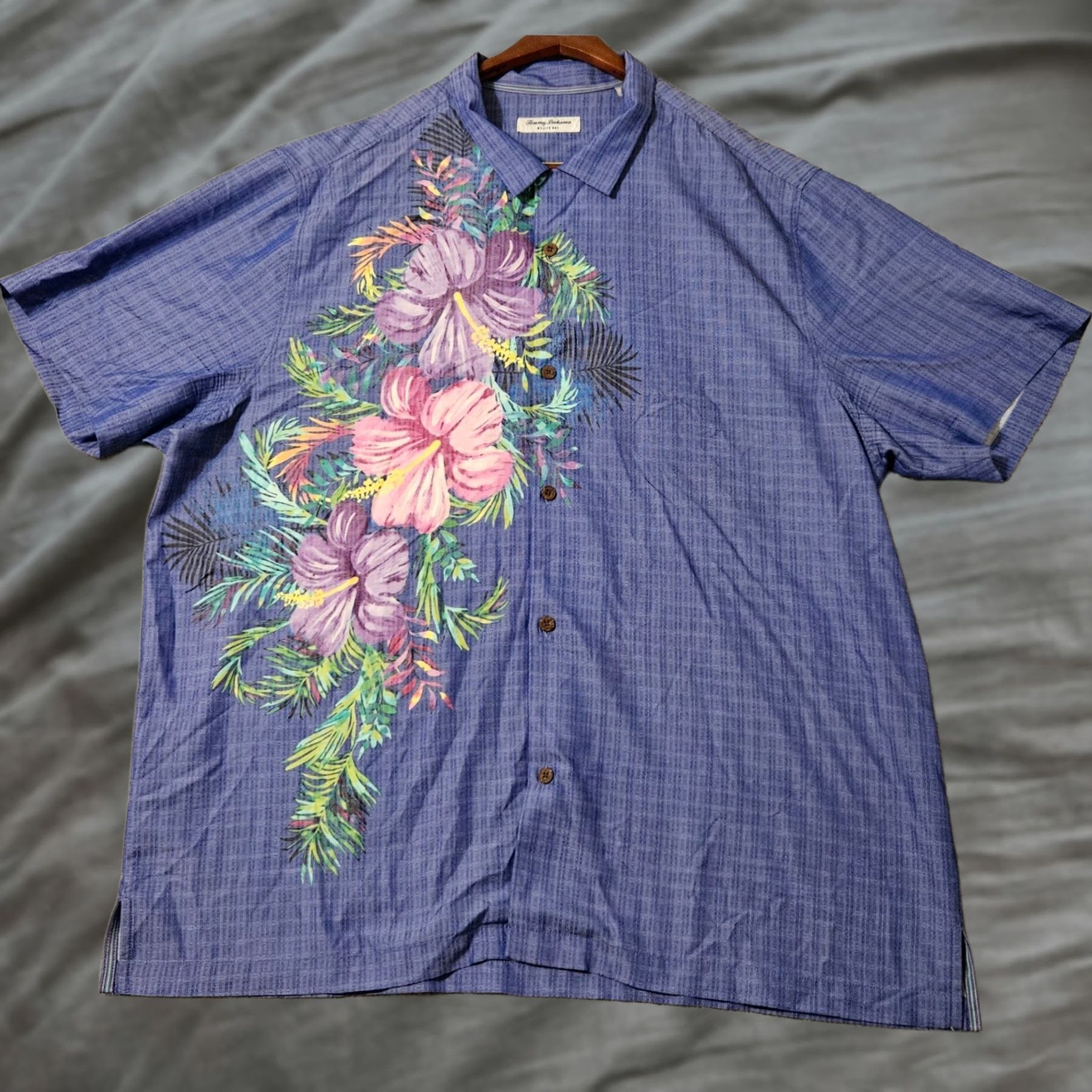 Tommy Bahama Tommy Bahama Mojito Bay Flora Cres Island Zone Camp Shirt Men's 3XL Blue Short Sleeve XXXL Size US XXL / EU 58 / 5 - 1 Thumbnail