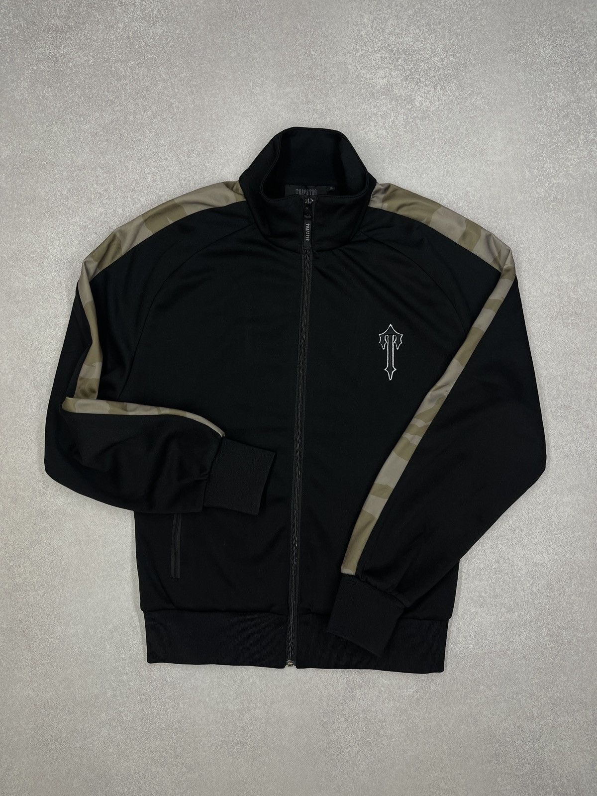 Trapstar London Mens Trapstar London Black Zip Track Jacket Camo Lampas Size US M / EU 48-50 / 2 - 2 Thumbnail