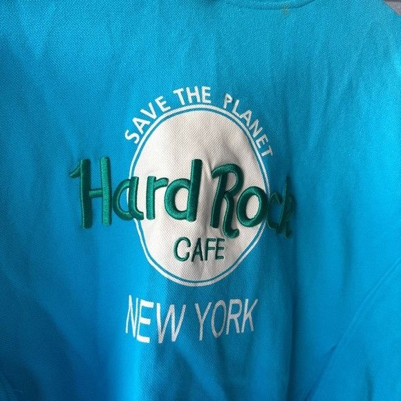 Hard Rock Cafe 90’s Vintage Hard Rock Cafe Turquoise Hoodie SAVE THE PLANET Size S / US 4 / IT 40 - 2 Thumbnail