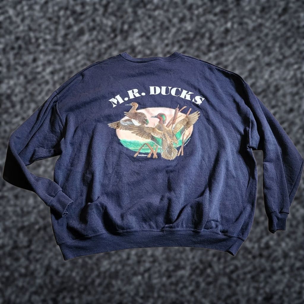 Lee VINTAGE Lee Sweatshirt Mens 3XL Blue Crewneck Pullover Graphic Print 90s Big & Tall Cotton Blend 2 Sided Crewneck Sweatshirt Size US XXL / EU 58 / 5 - 1 Thumbnail