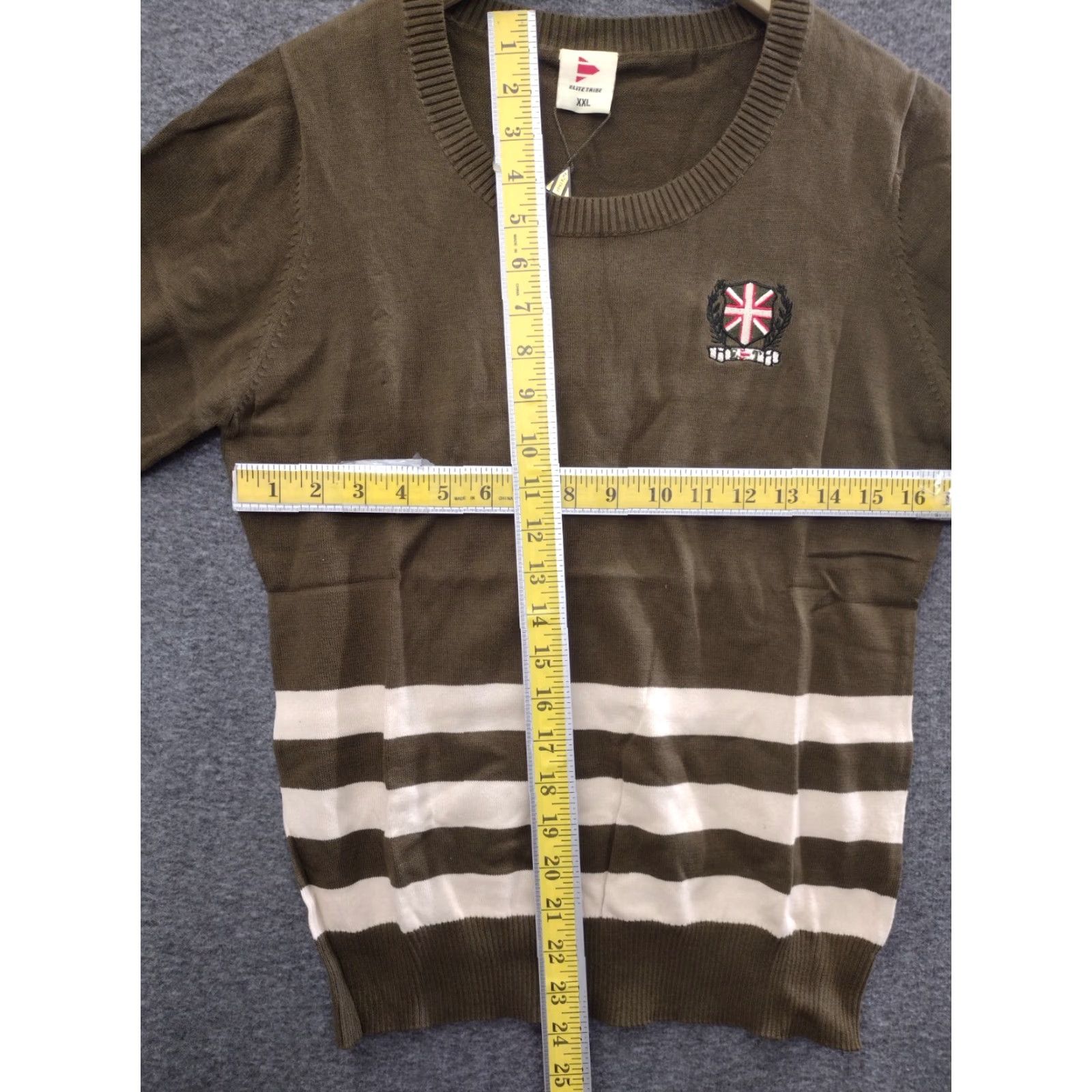 Vintage Elite Tribe Military Stripes Sweater Long Sleeve Brown Beige 2XL Size US XXL / EU 58 / 5 - 4 Thumbnail
