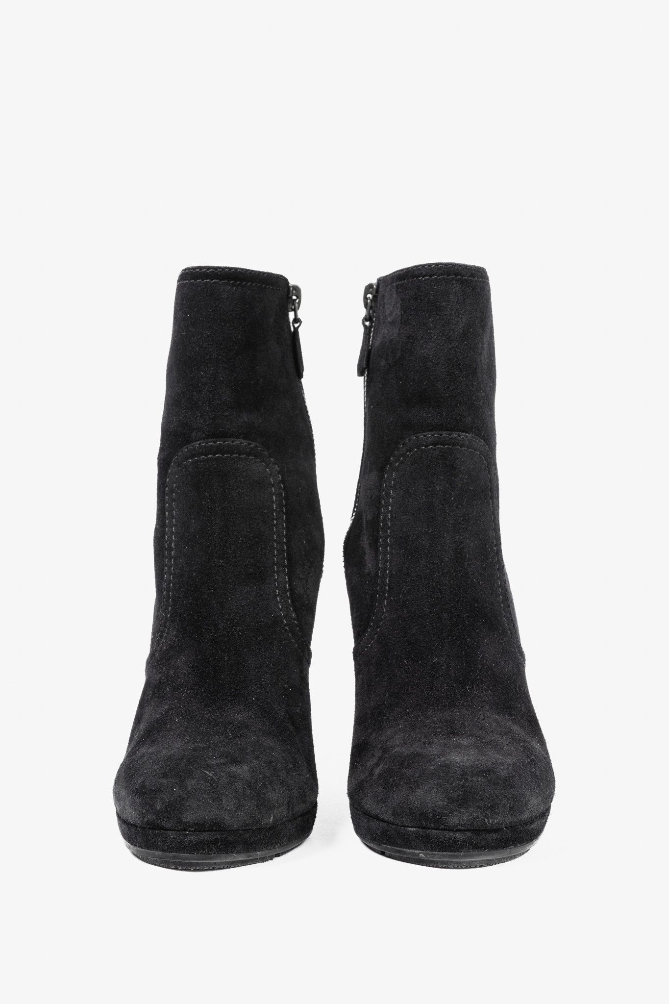 Prada Prada Black Suede Wede Booties Size US 7.5 / IT 37.5 - 2 Thumbnail