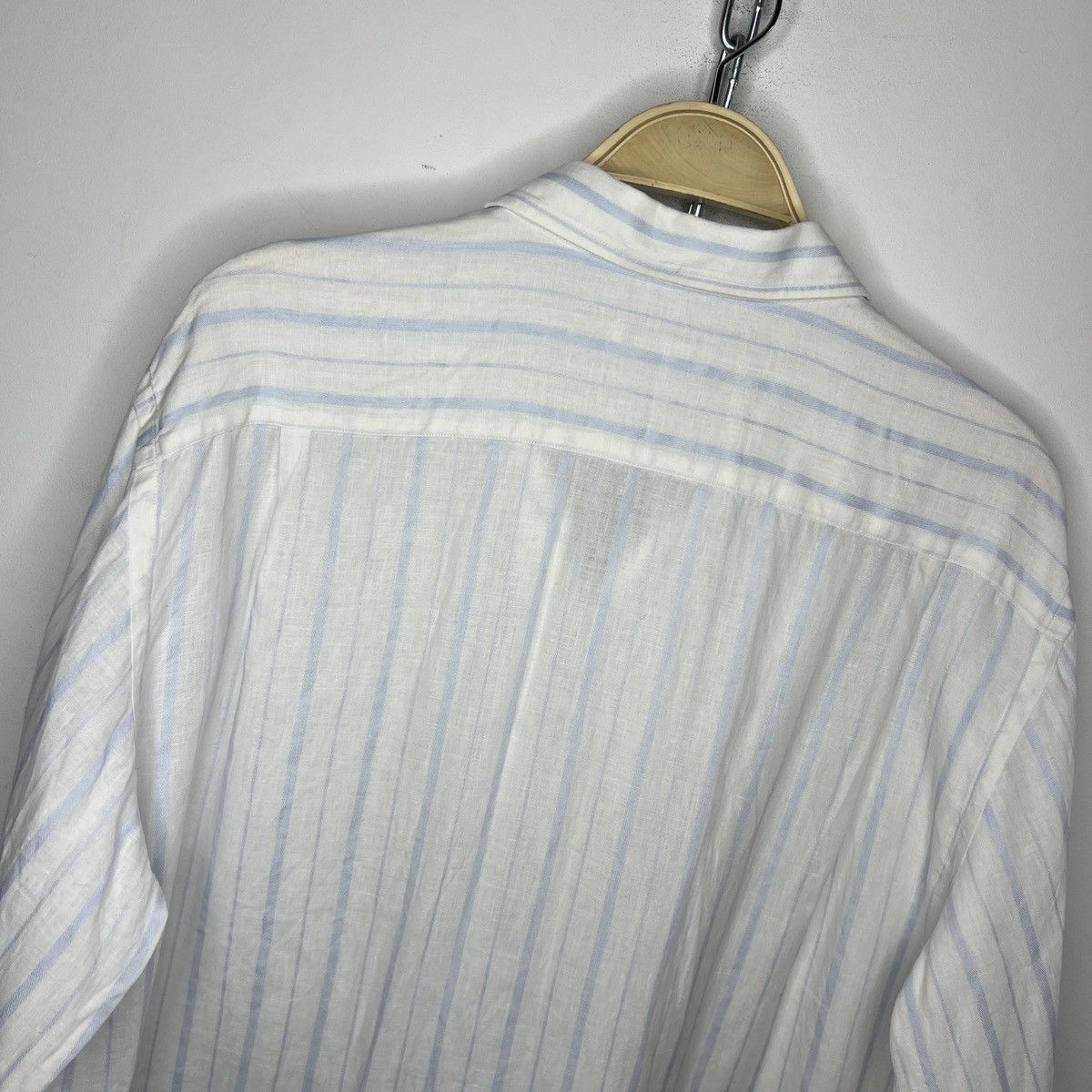 Loro Piana Loro Piana Light Blue White Old money Linen Shirt Button Up Size US L / EU 52-54 / 3 - 11 Thumbnail