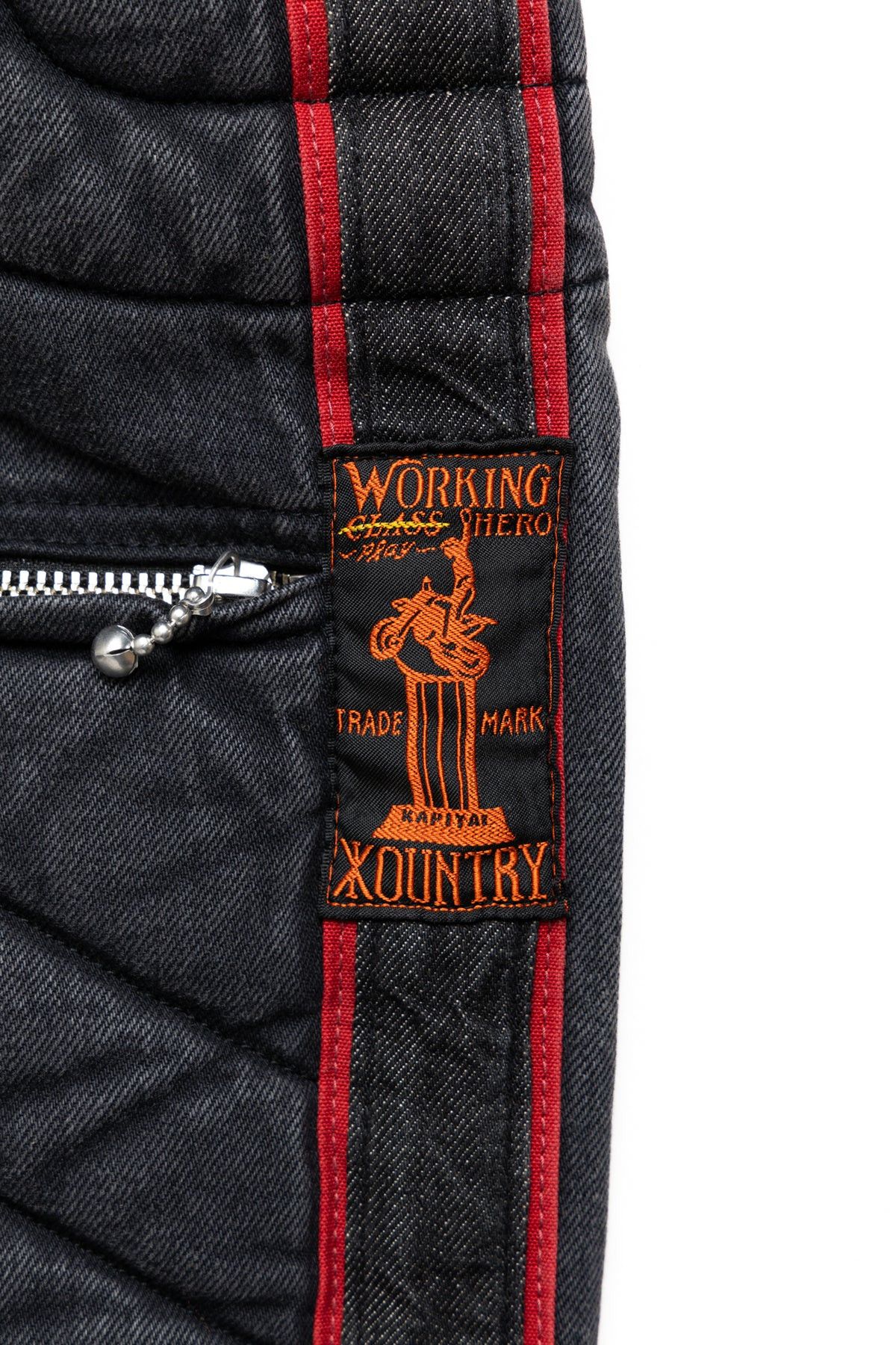 Kapital 14oz BLACK DENIM KOUNTRY MOTORCROSS PANTS "TODOTERRENO" Size US 32 / EU 48 - 3 Thumbnail