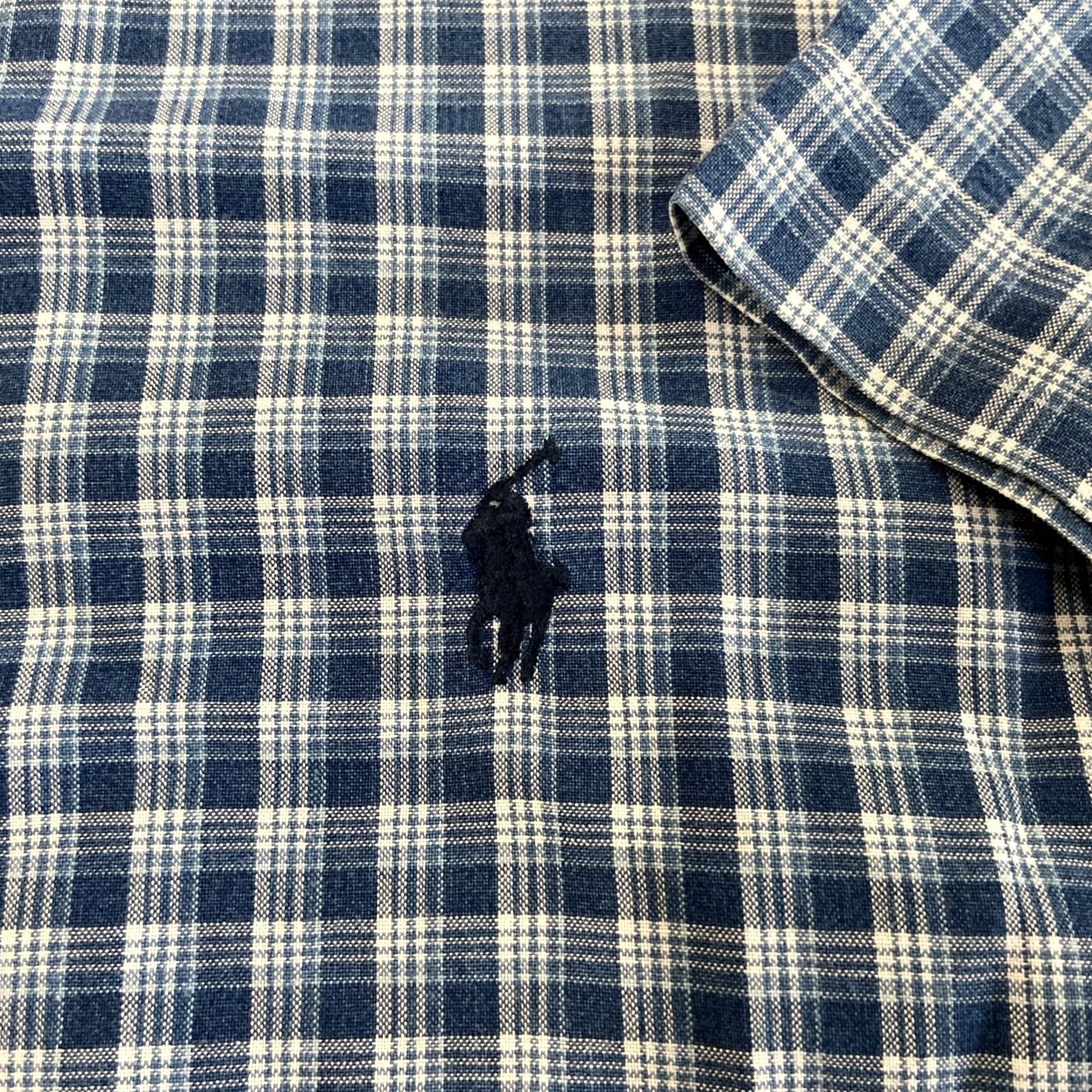 Ralph Lauren Ralph Lauren Indigo Oxford Blue Plaid Short Sleeve Button-Down Shirt 2XLT Mens Size US XXL / EU 58 / 5 - 2 Thumbnail