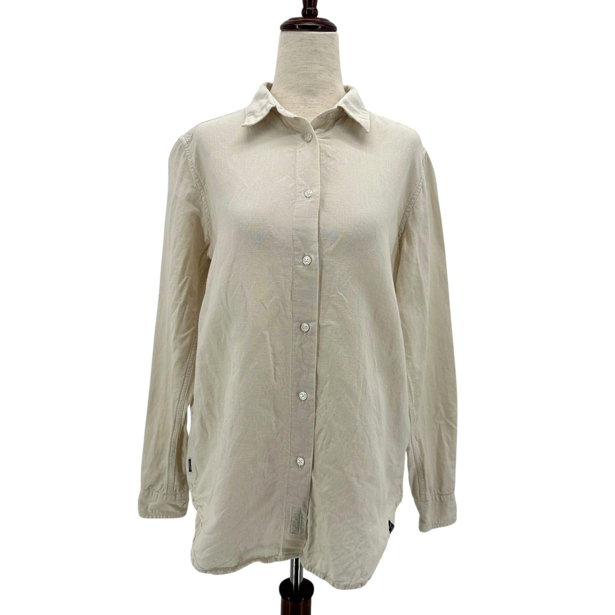 Superdry Superdry Studios Womens 4 Top Linen Blend Ivory Long Sleeve Size S / US 4 / IT 40 - 1 Thumbnail