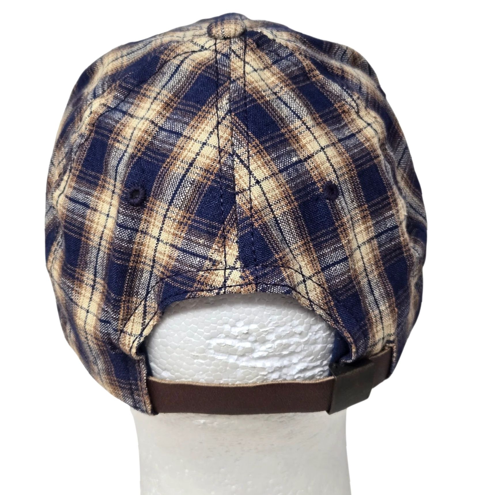 Disney VINTAGE Disney Mickey Mouse Hat Plaid Strapback Cap Baseball 90s Tan OSFA Unisex Adults Mens Womens Size ONE SIZE - 4 Thumbnail