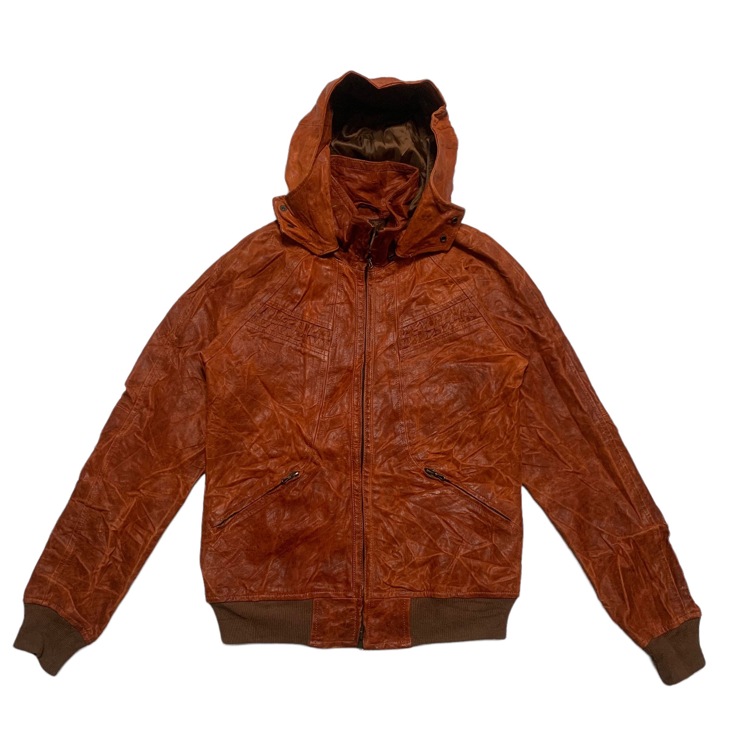 Iroquois Japan Iroquois Hooded Leather Jacket Size US S / EU 44-46 / 1 - 1 Thumbnail