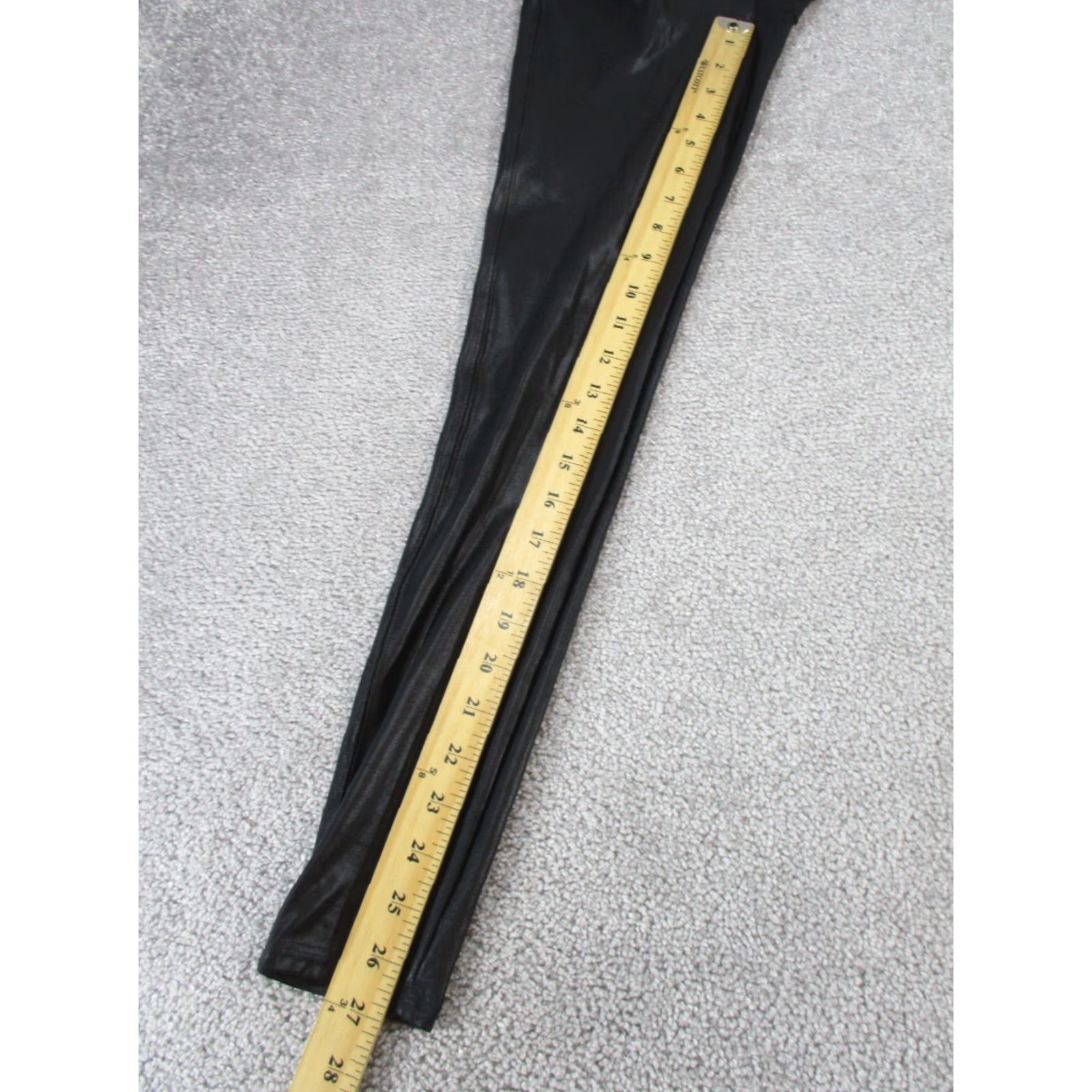 Spanx Spanx Leggings Womens Medium Black Faux Leather - Regular Size - Ankle, Solid, Classic, Shiny, Dance, Walking, Yoga - Brand Spanx Womens Size 32" / US 10 / IT 46 - 3 Thumbnail
