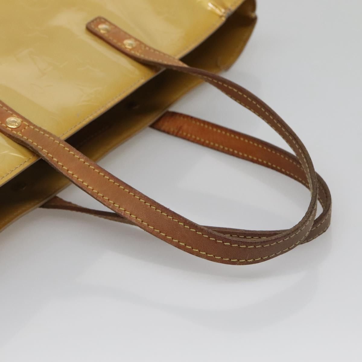 Louis Vuitton LOUIS VUITTON Monogram Vernis Reade MM Hand Bag Beige M91141 Size ONE SIZE - 7 Thumbnail