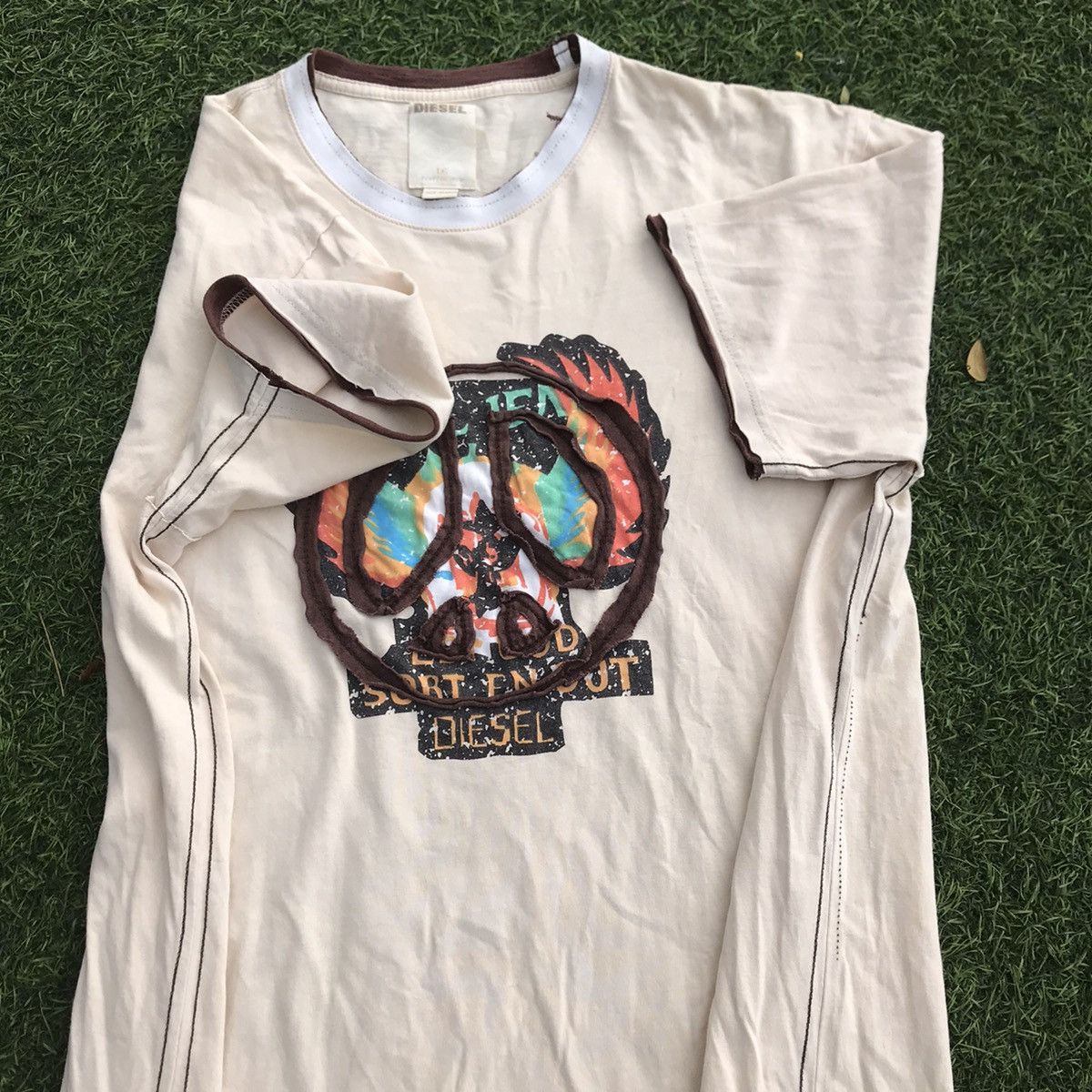 Diesel × Vintage Vintage Diesel Tshirt tee smiley logo acid house peace Cream Size US XL / EU 56 / 4 - 8 Thumbnail