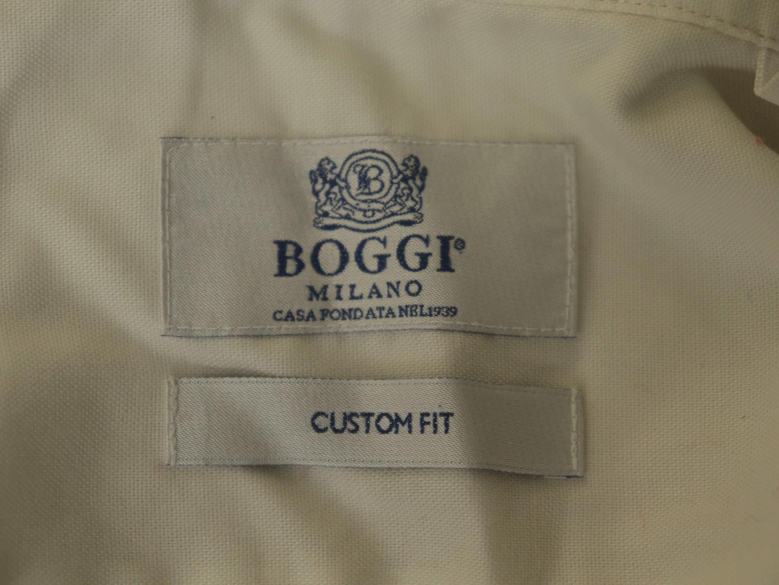 Designer Boggi Milano White Cotton Collared Formal Shirt Size 42 Size US M / EU 48-50 / 2 - 12 Thumbnail