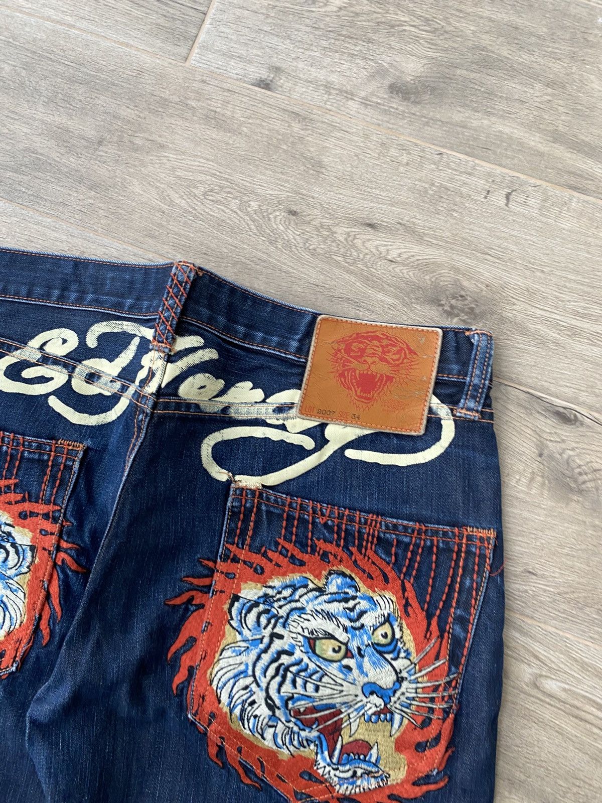 Ed Hardy × Vintage 🐯Ed hardy tiger logo jeans Size US 34 / EU 50 - 10 Thumbnail