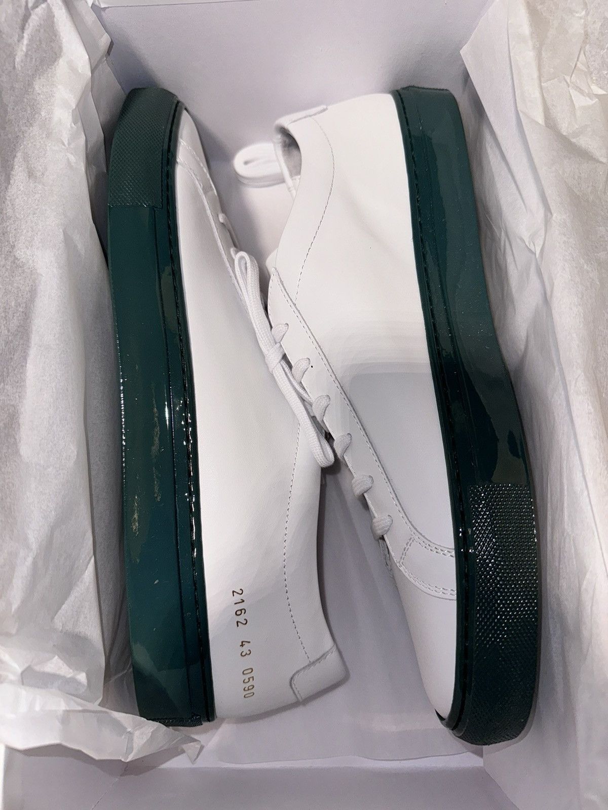 Common Projects Common Projects Original Achilles Low Wht/Green Size US 10 / EU 43 - 1 Thumbnail