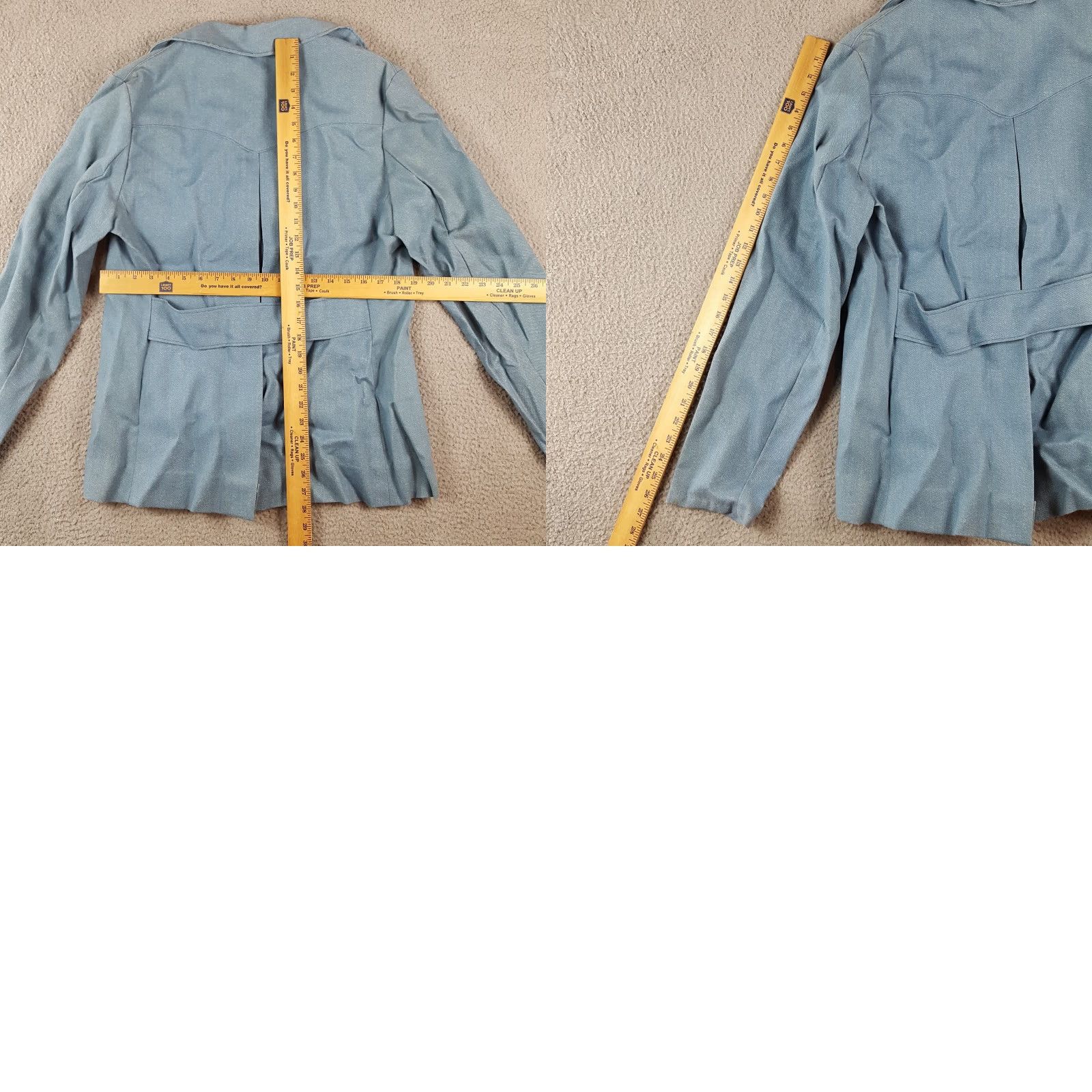 Denime Vintage 80s Chambray Denim Military Womens Small Button Sportscoat Blazer Jacket Size S / US 4 / IT 40 - 8 Thumbnail