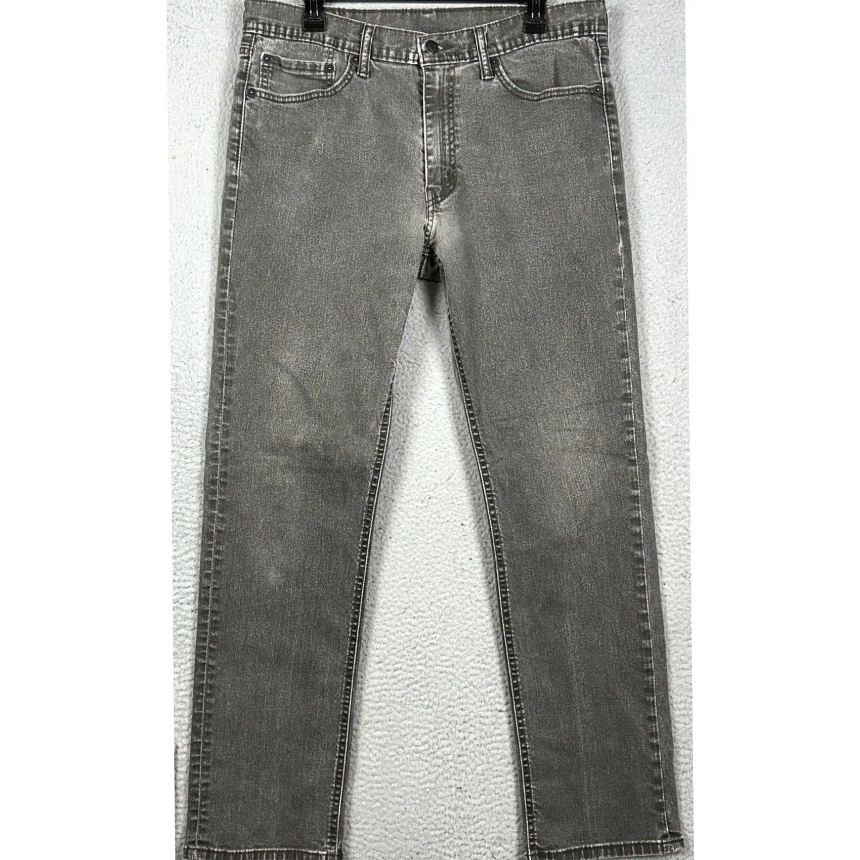 Levi's Levi's 541 Athletic Taper Jeans Grey 35x34 Men Regular Waist 5-Pocket Stretch Denim Tapered Zip Button Size US 35 - 2 Thumbnail
